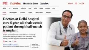 5-Year-Old Girl Defeats Thalassemia After Successful Half-Match Bone Marrow Transplant in Delhi