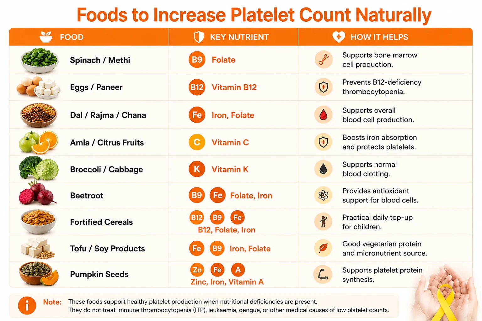 Healthy foods to increase platelet count naturally for children, including leafy greens, eggs, legumes, citrus fruits, tofu, beetroot and pumpkin seeds.foods to increase platelet count naturally foods for low platelet count best foods to increase platelet count platelet count diet natural foods for platelet count platelet boosting foodslow platelet count diet thrombocytopenia diet foods rich in folate vitamin B12 foods iron-rich foods vitamin C foods vitamin K foods zinc-rich foods foods for healthy platelets diet for thrombocytopenia nutrition for low platelets foods to support platelet productionwhat foods increase platelet count naturally best fruits for platelet count best vegetables for platelet count foods to eat when platelets are low foods that help increase platelets how to increase platelet count naturally foods to improve platelet count Indian foods to increase platelet count platelet boosting foods for children foods that support bone marrow health foods for dengue recovery folate-rich foods for platelet production iron and vitamin B12 foods for low platelets
